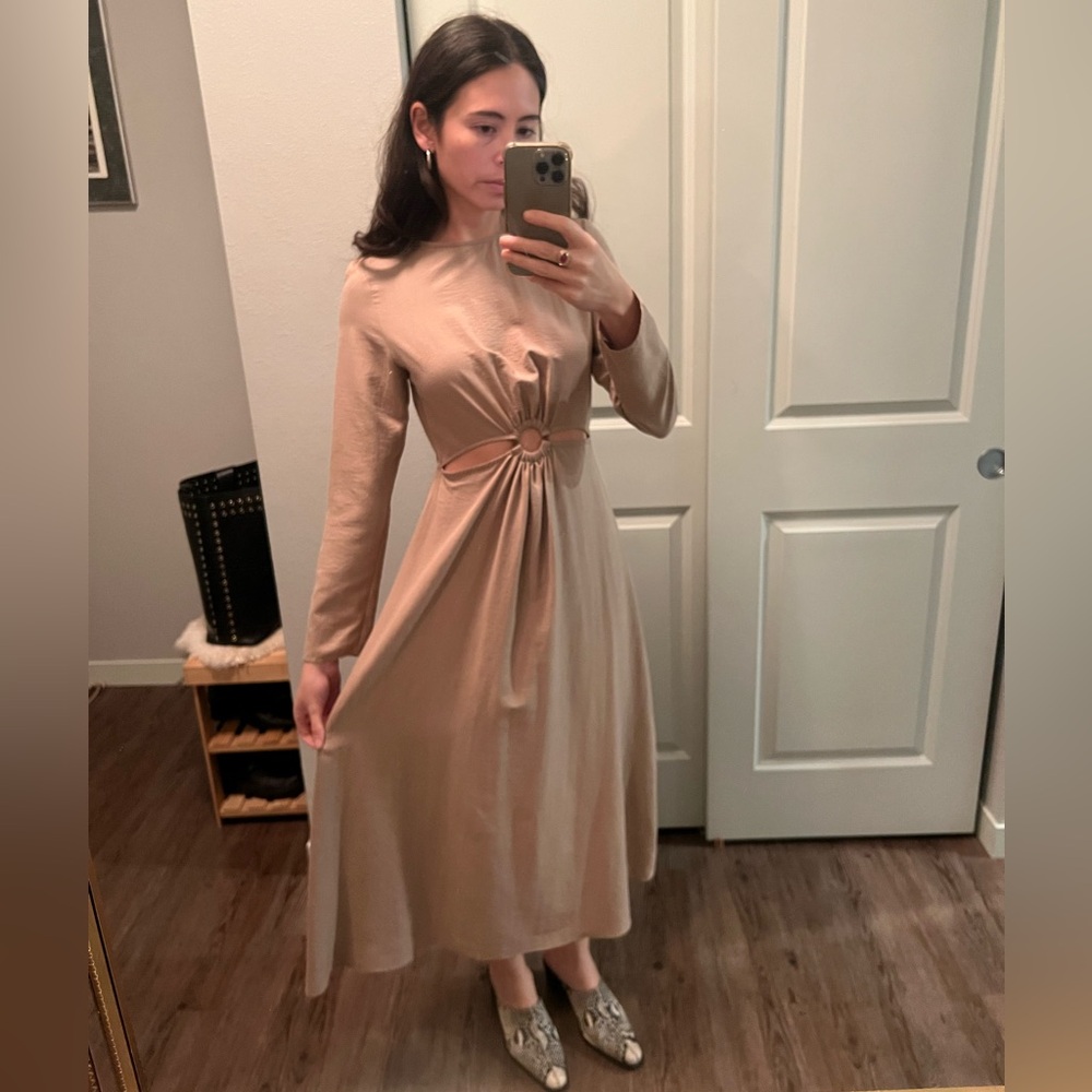 Zara Nude Midi Dress XSmall